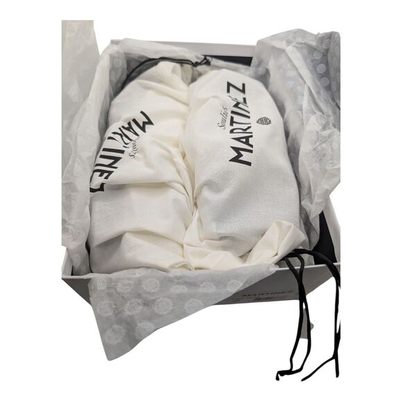 Martinez Roque Silver Sandals Flats Metallic Knot Detail Slip-On US 8.5 - Picture 16 of 16